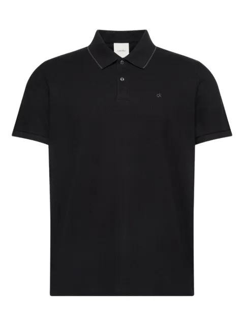 Calvin Klein logo-embroidered polo shirt Black LV04LC239GUB1