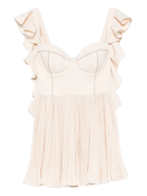 Parlor ruffled pleated mini dress Neutrals 202520