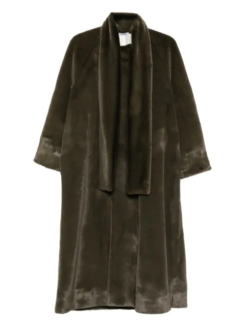 Parlor scarf-detail faux-fur coat Green 202513