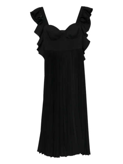 Parlor ruffled pleated midi dress Black 202517