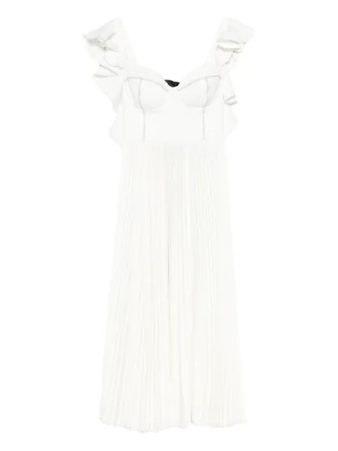 Parlor ruffled pleated midi dress White 202515