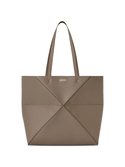 LOEWE medium Puzzle Fold horizontal tote bag Brown A779PEWX04