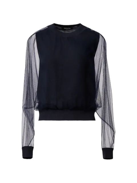Fabiana Filippi sheer-sleeve blouse Blue MAD266F009L9130000