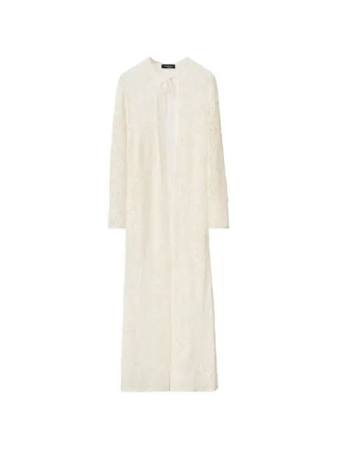 Fabiana Filippi long-sleeve tie-neck cardi-coat Neutrals MAD276F507D8640000