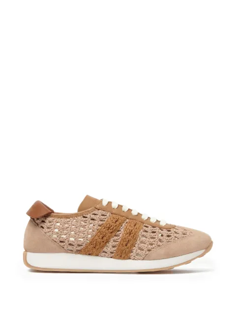 Fabiana Filippi crochet striped sneakers Neutrals ASD276A804M0570000
