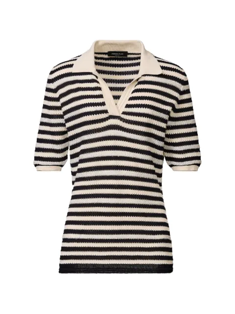 Fabiana Filippi V-neck striped top Neutrals MAD276F474M1660000