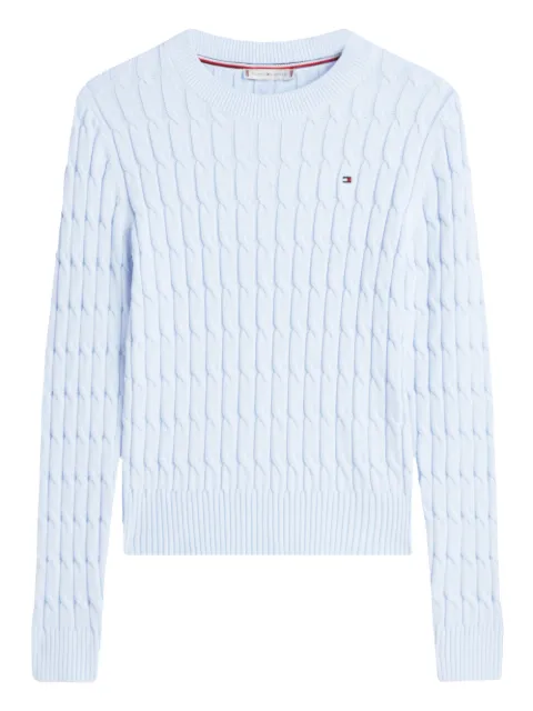 Tommy Hilfiger cable-knit logo sweater Blue FWW0WW47644