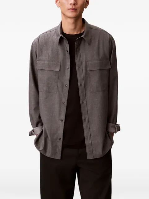 Calvin Klein buttoned chest-pockets shirt Grey LV04LE114GQQE