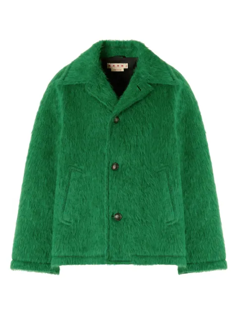 Marni wool jacket with shaggy brushed finish Green JUMU0202XUUTW952