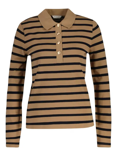 Gant Breton striped polo top Neutrals 4202632213