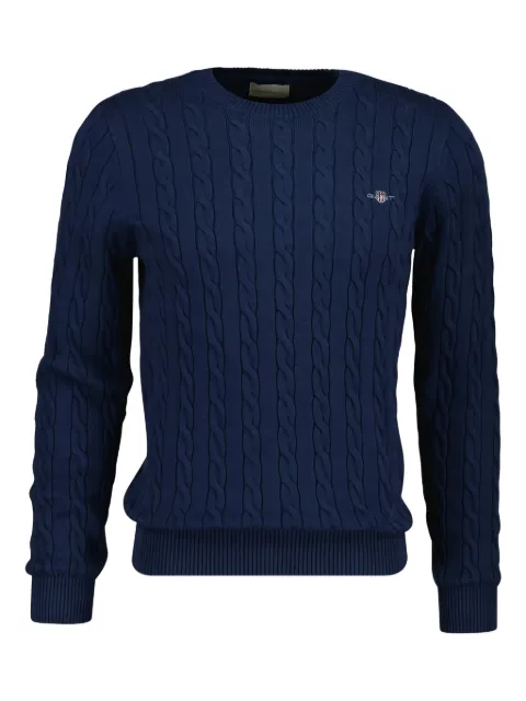 Gant cable-knit crew-neck sweater Blue 8050601902