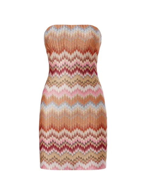 Missoni chevron strapless mini dress Pink DS26SG2JBR014T