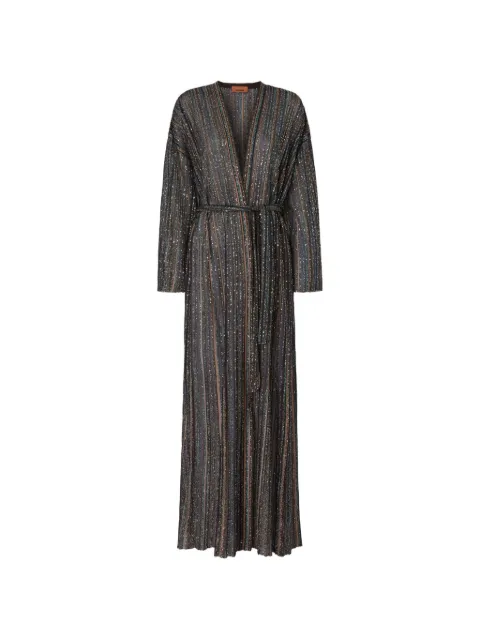 Missoni belted striped cardi coat Black DS26SM02BK01CL