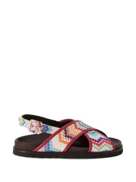 Missoni zigzag cross sandals Neutrals MWF208