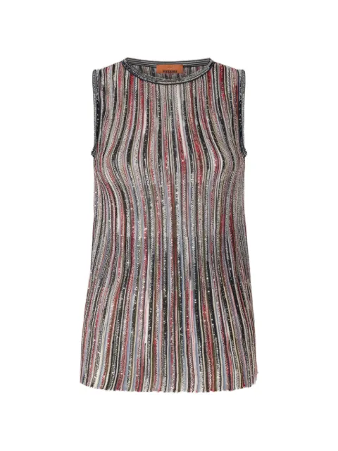 Missoni striped sequin-embellished top Black DS26SK0SBK01H1