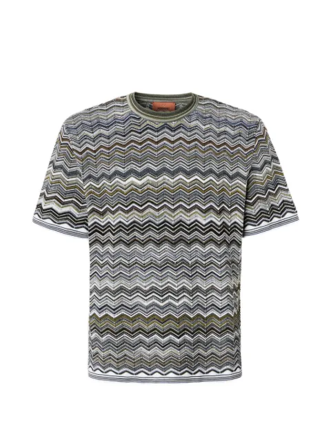 Missoni chevron-pattern knit T-shirt Grey US26SL0JBK01HR