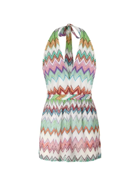 Missoni V-neck zigzag playsuit White MC24SG00BR014K