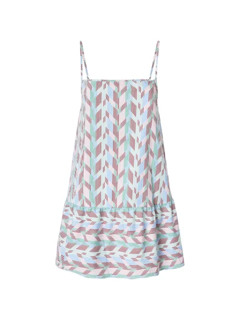 Missoni wide mini cover-up dress in printed cotton poplin Blue MS26SQ0QBW00ZO