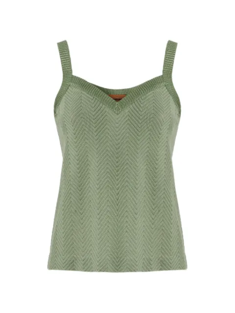 Missoni sleeveless zigzag knit top Green DC25SK00BR0122