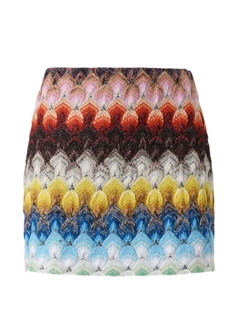Missoni mini skirt in viscose lamé lace motif Blue DS26SH1UBR015J