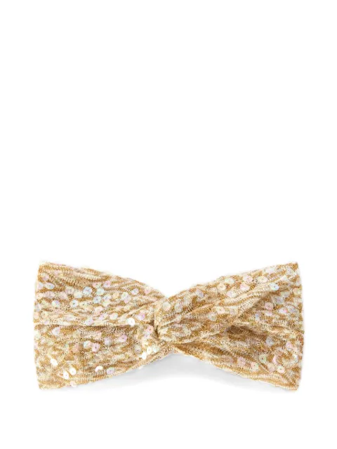 Missoni sequin-embellished twisted headband Gold AC25WS01BR014Y