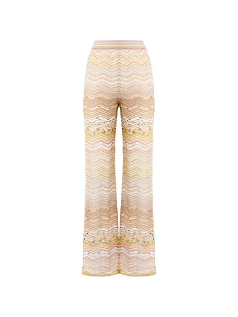 Missoni chevron-knit sequin-embellished trousers Neutrals DS26SI0CBK01H9