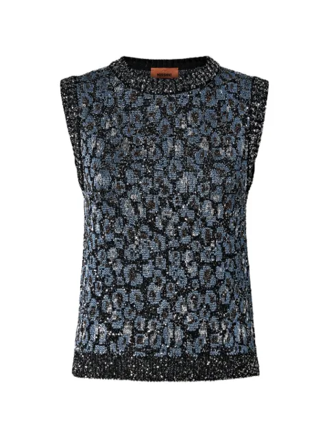Missoni animal-jacquard top Blue DS26SK0IBK01HD