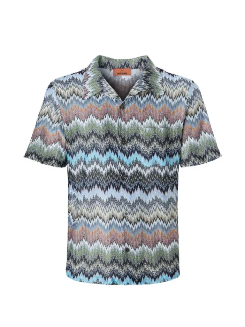 Missoni zig-zag short-sleeve shirt Blue US26SJ03BR014T