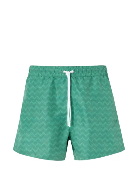 Missoni mid-length swim shorts with tone-on-tone zigzag print Green BS26SP00BW00VT