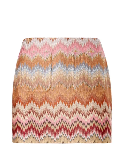 Missoni patch-pocket zigzag-pattern mini skirt Orange DS26SH0ZBR014T