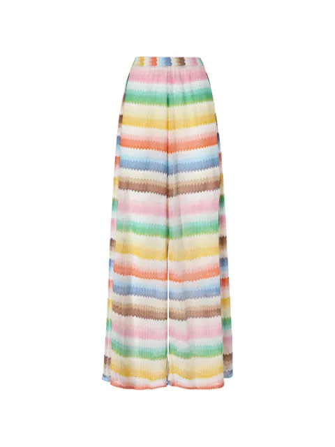 Missoni zigzag-pattern slit beach trousers White MC23SI00BR014G