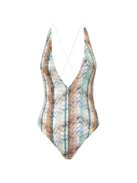 Missoni striped sequin swimsuit Neutrals MC22SP03BC005Z