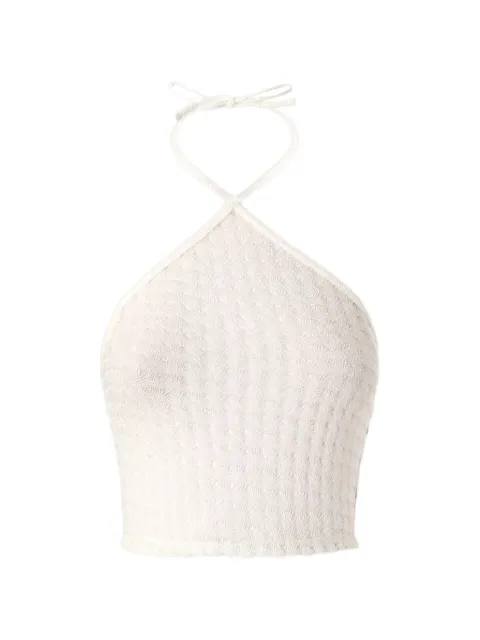 Missoni top in lamé viscose with raschel workmanship and halter neckline White MC23SK01BR014R