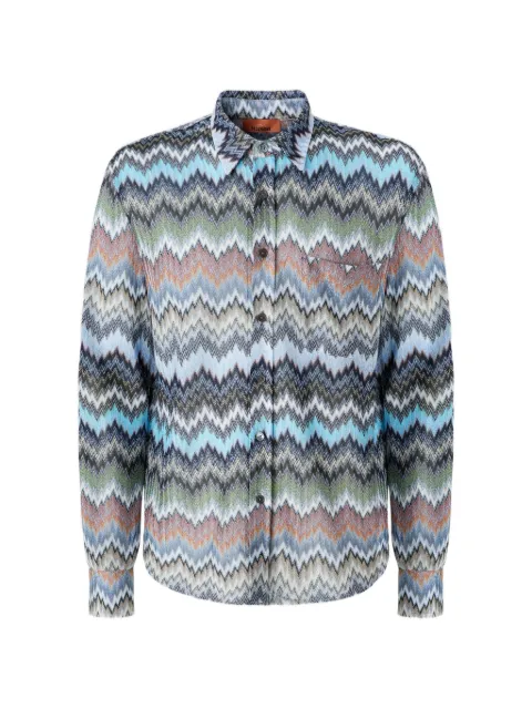 Missoni chevron buttoned shirt Blue US26SJ02BR014T