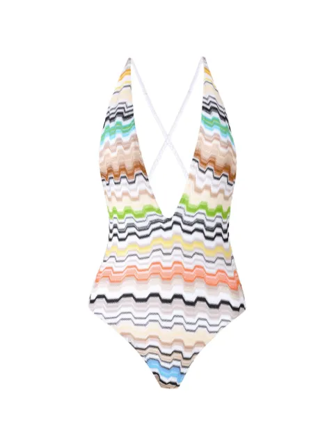 Missoni one-piece swimsuit in pure viscose with v-neckline Neutrals MC22SP03BR015E