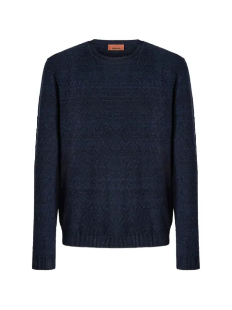 Missoni patterned crewneck jumper Blue US26SN05BK01HH