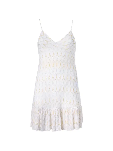 Missoni mini dress with ruffles in zig zag lace White DS26SG40BR015X