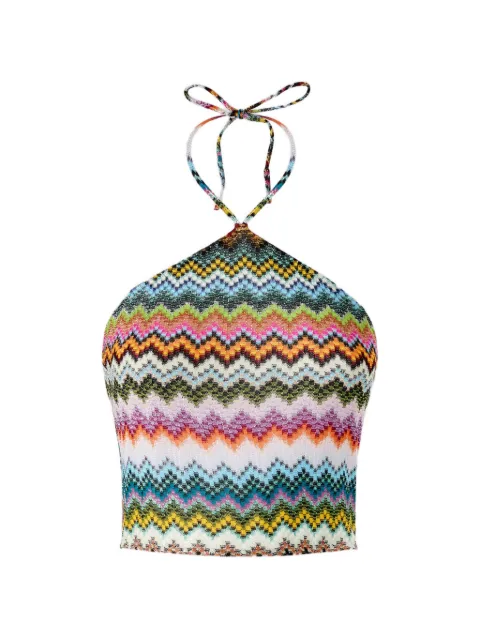 Missoni zigzag-pattern halter-neck top Green MC23SK01BR014F