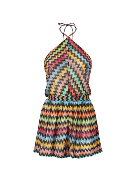 Missoni zigzag-knit halterneck playsuit Black MS25SG02BR014J