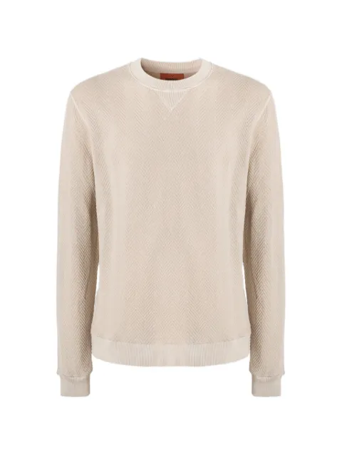 Missoni herringbone-pattern crew-neck sweater Neutrals US26SW01BR014P