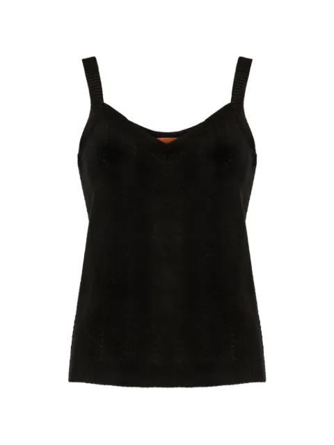 Missoni V-neck sleeveless tank top Black DC25SK00BR0122