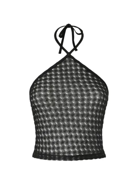 Missoni top in lamé viscose with raschel workmanship and halter neckline Black MC23SK01BR014R
