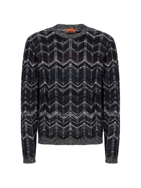 Missoni chevron-pattern crew-neck sweater Blue US26SN02BK01G9