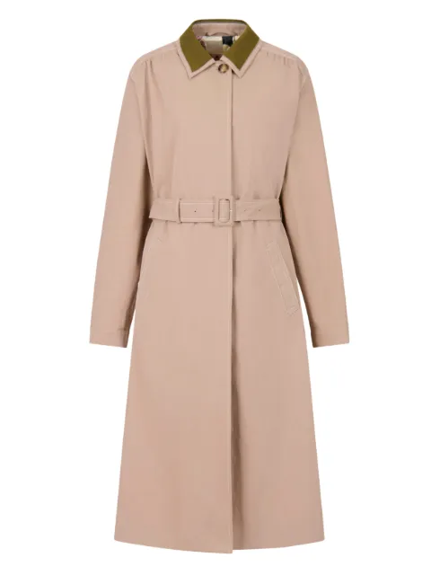 Marni contrast-collar belted trench coat Neutrals SPMA0245QUUTC571