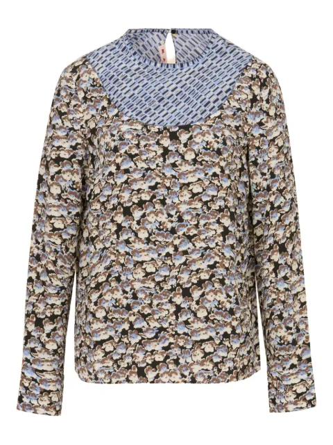 Marni crêpe-de-chine top with Anemones print Blue TTMA0434Q0UTSG40