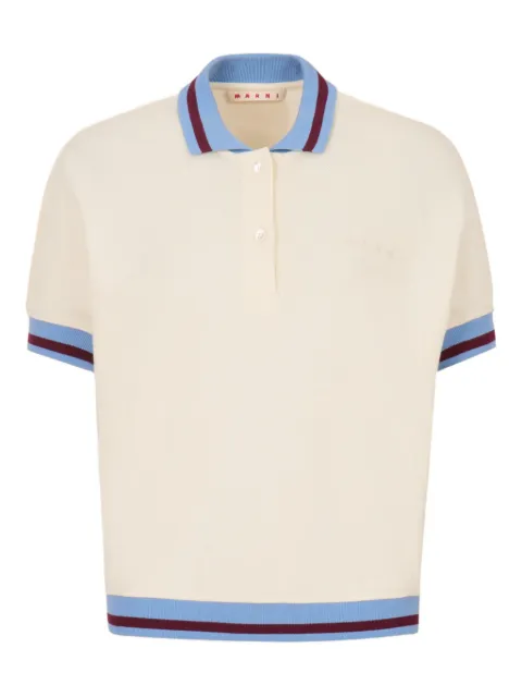 Marni cream piqué short-sleeved polo shirt Neutrals THJE0389LSUTC59900W08