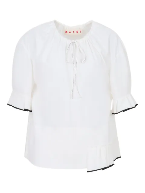 Marni marocaine top with pleated detail White TTMA0443FQUTSG43