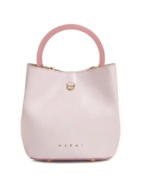 Marni leather Pannier bucket bag White SCMP0083U0P8915