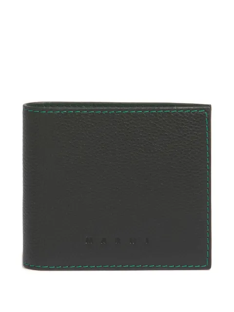 Marni leather bifold wallet with contrast stitching Black PFMI0109U0P6533