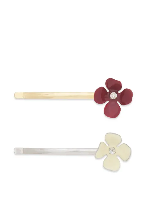 Marni set of two enamel flower hair clips Silver FCMV0030A0P6527